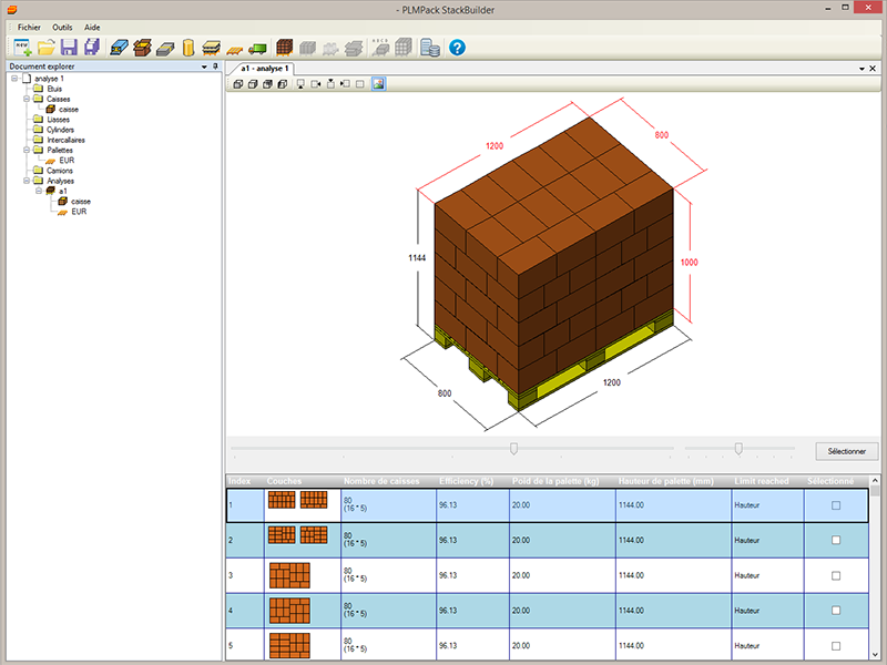 PLM Stackbuilder Palettisation optimisation calcule