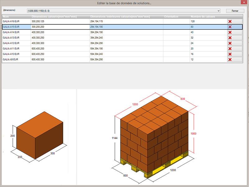 PLM Stackbuilder base de donnée solution optimisation logistique palettisation