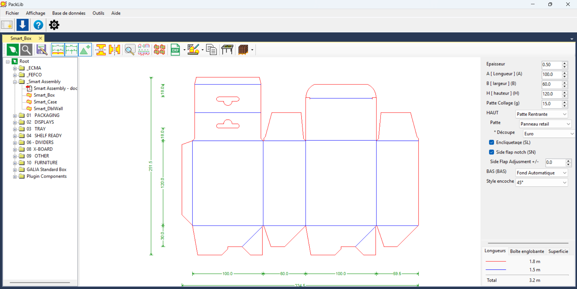 PackLib , bibliothèque de plan d'emballages ECMA