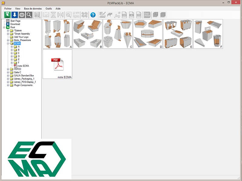 PLMPacklib ecma ECMA standards carton étuis boite